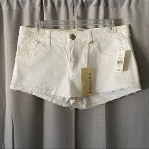 Rewind White Denim Lace Boho Shorts